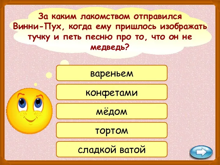 За каким лакомством отправился Винни-Пух, когда ему пришлось изображать тучку