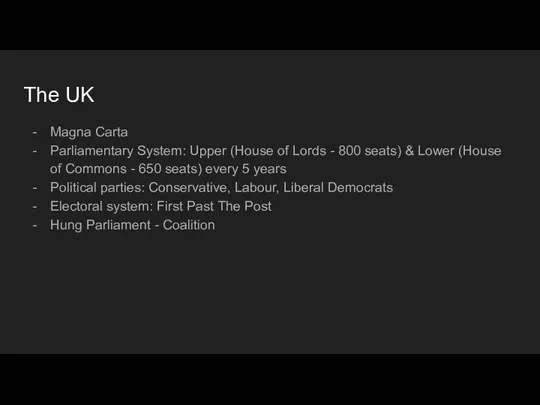 The UK Magna Carta Parliamentary System: Upper (House of Lords