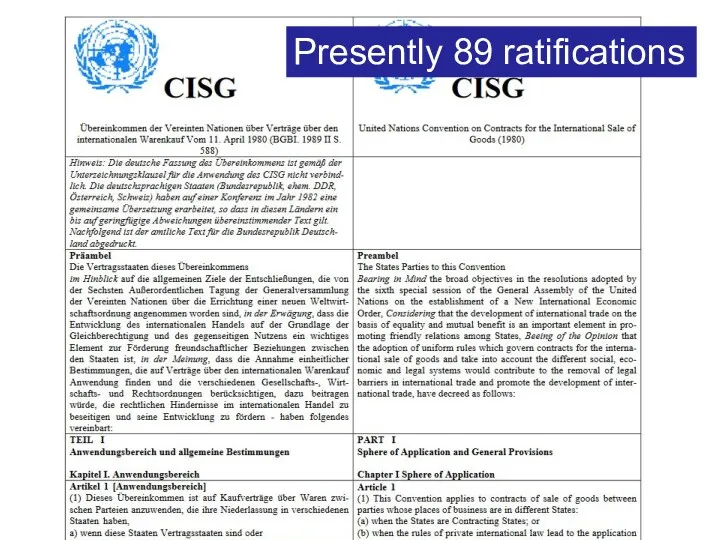 Presently 89 ratifications