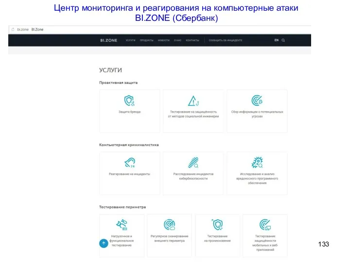 Центр мониторинга и реагирования на компьютерные атаки BI.ZONE (Сбербанк)