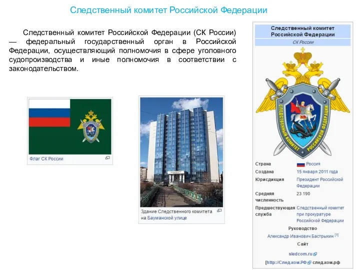 Следственный комитет Российской Федерации (СК России) — федеральный государственный орган