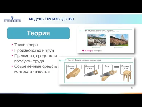 МОДУЛЬ. ПРОИЗВОДСТВО Техносфера Производство и труд Предметы, средства и продукты труда Современные средства контроля качества