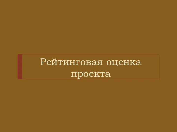 Рейтинговая оценка проекта