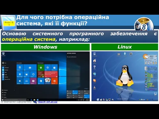 Для чого потрібна операційна система, які її функції? Розділ 2 § 5 Основою