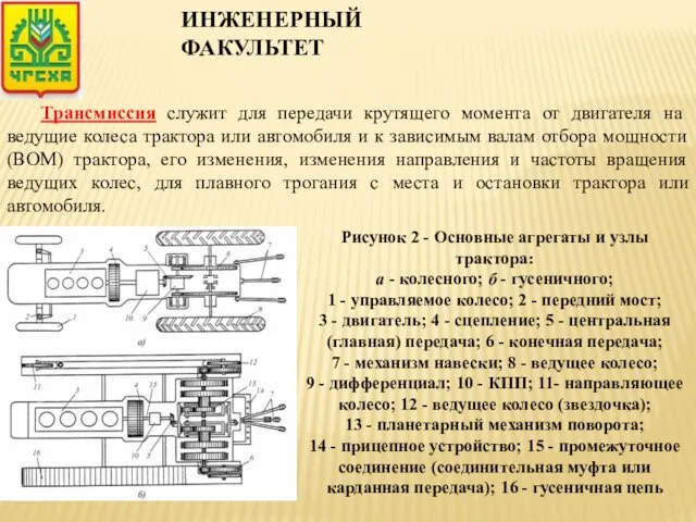 Трансмиссия служит для передачи крутящего момента от двигателя на ведущие