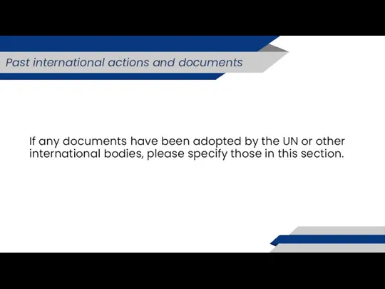 If any documents have been adopted by the UN or