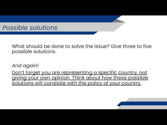 What should be done to solve the issue? Give three