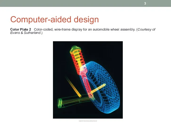 Computer-aided design Color Plate 2 Color-coded, wire-frame display for an