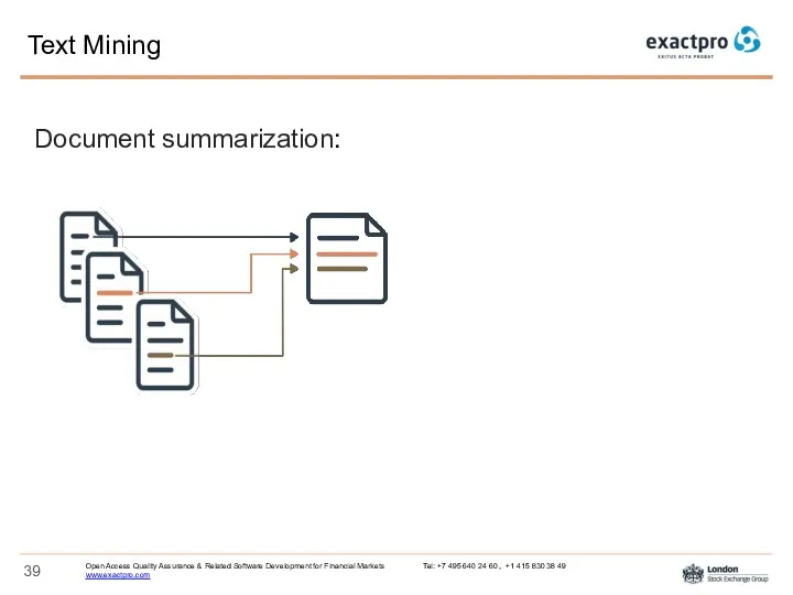 Text Mining Document summarization: