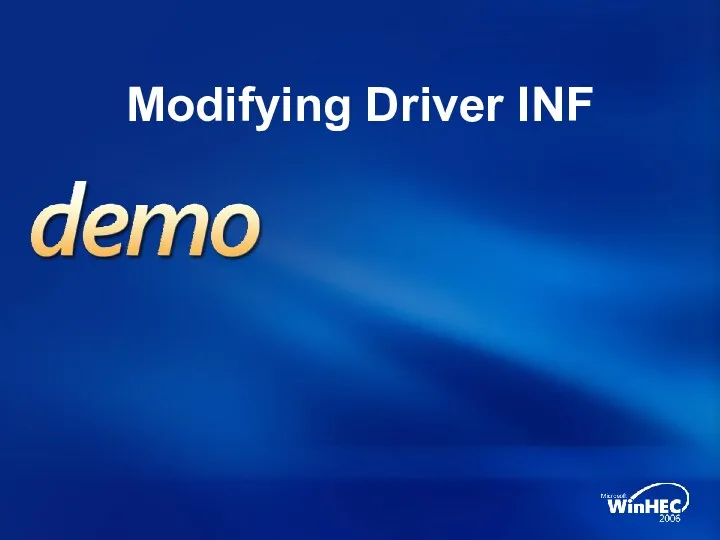 Modifying Driver INF