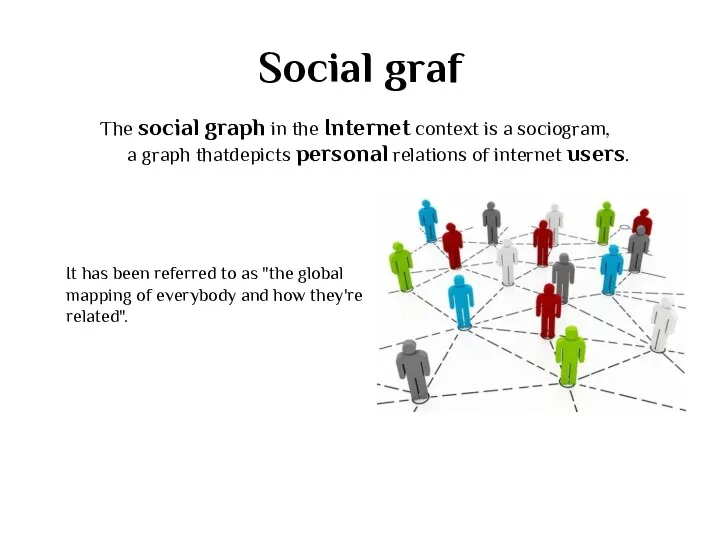 Social graf The social graph in the Internet context is