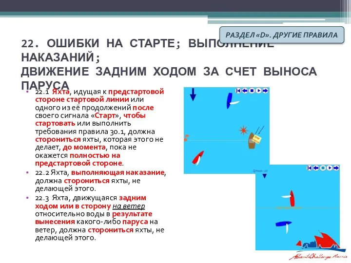 22. ОШИБКИ НА СТАРТЕ; ВЫПОЛНЕНИЕ НАКАЗАНИЙ; ДВИЖЕНИЕ ЗАДНИМ ХОДОМ ЗА