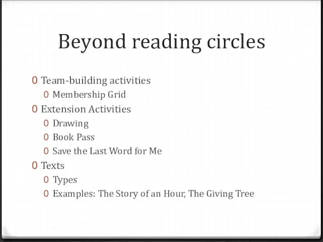 Beyond reading circles Team-building activities Membership Grid Extension Activities Drawing