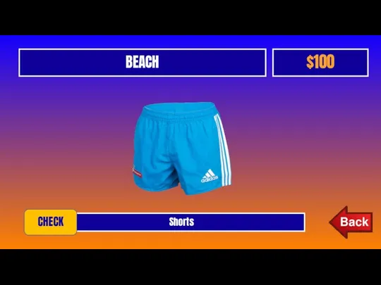 BEACH $100 Shorts CHECK