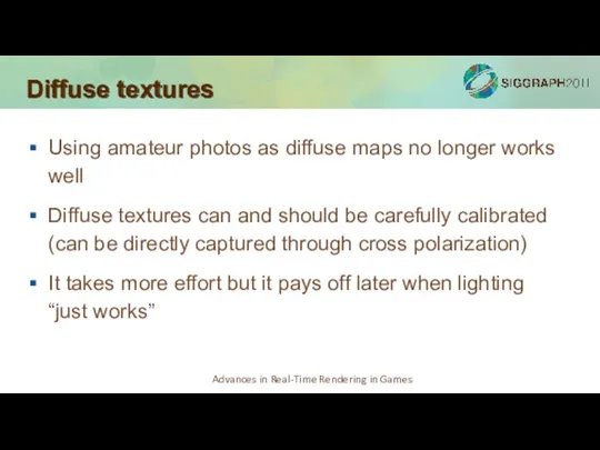 Diffuse textures Using amateur photos as diffuse maps no longer