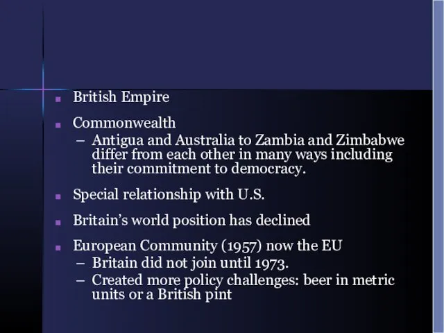 British Empire Commonwealth Antigua and Australia to Zambia and Zimbabwe