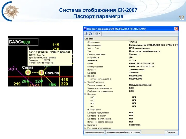 Система отображения СК-2007 Паспорт параметра