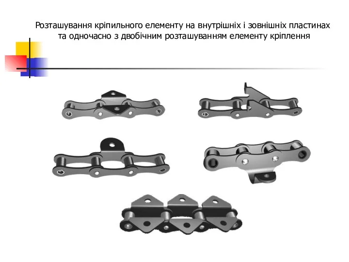 Розташування кріпильного елементу на внутрішніх і зовнішніх пластинах та одночасно з двобічним розташуванням елементу кріплення