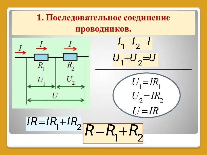 1. Последовательное соединение проводников.