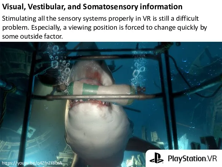 Visual, Vestibular, and Somatosensory information Stimulating all the sensory systems properly in VR