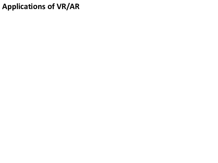 Applications of VR/AR