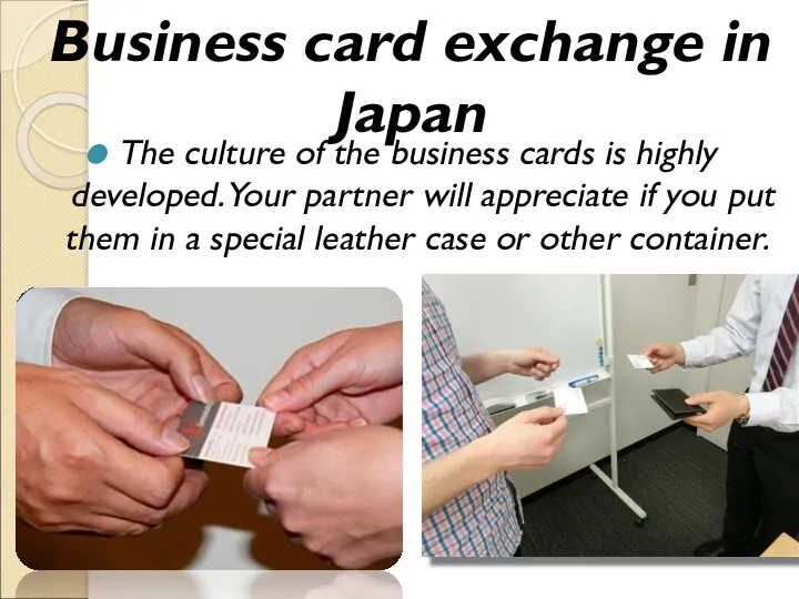 Business card exchange in Japan The culture of the business