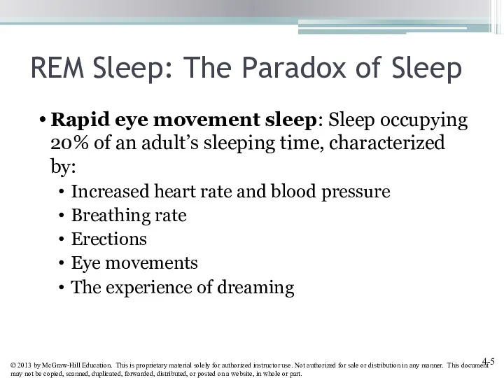 REM Sleep: The Paradox of Sleep Rapid eye movement sleep: