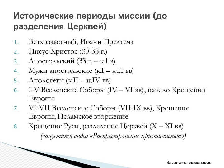 Ветхозаветный, Иоанн Предтеча Иисус Христос (30-33 г.) Апостольский (33 г.