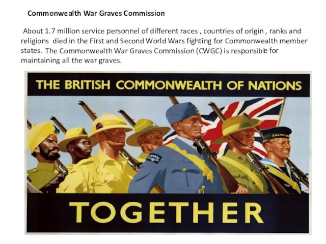 Commonwealth War Graves Commission About 1.7 million service personnel of