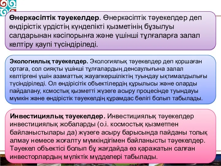 Өнеркәсіптік тәуекелдер. Өнеркәсіптік тәуекелдер деп өндірістік үрдістің күнделікті қызметінің бұзылуы