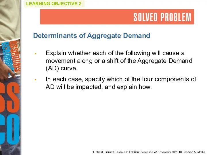Determinants of Aggregate Demand Explain whether each of the following