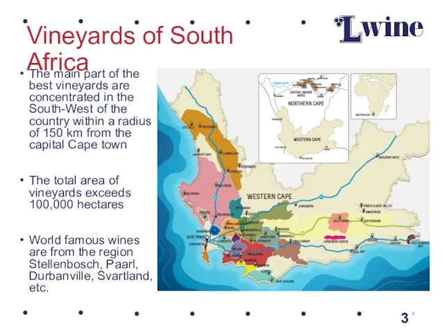 Vineyards of South Africa The main part of the best vineyards are concentrated