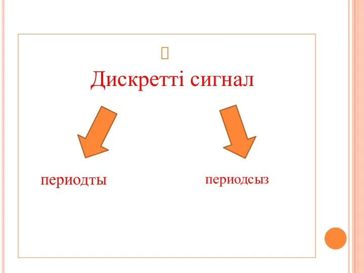 Дискретті сигнал периодты периодсыз