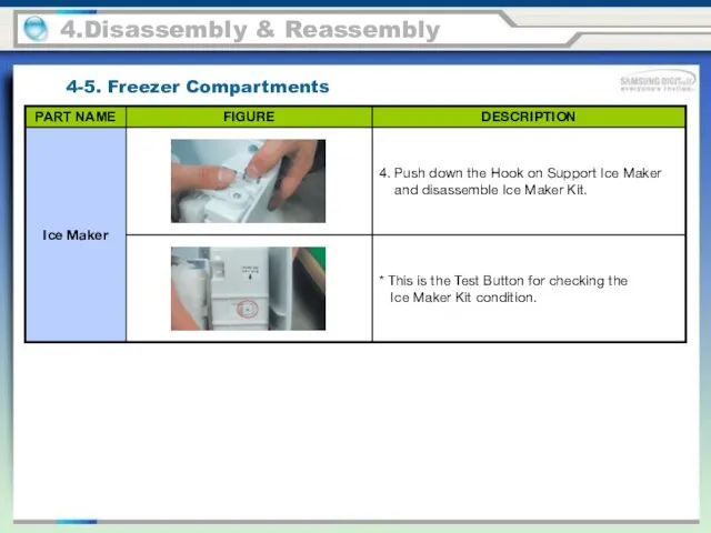 4.Disassembly & Reassembly 4-5. Freezer Compartments