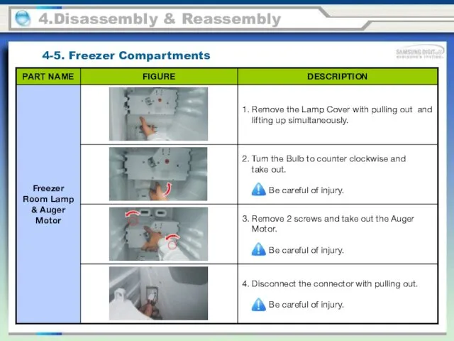 4.Disassembly & Reassembly 4-5. Freezer Compartments