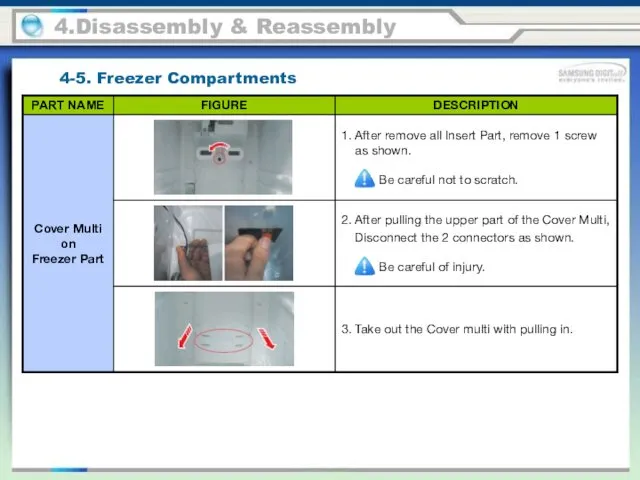 4.Disassembly & Reassembly 4-5. Freezer Compartments