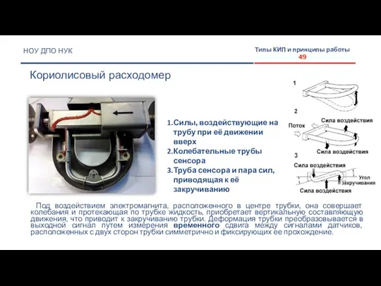 НОУ ДПО НУК Кориолисовый расходомер Типы КИП и принципы работы