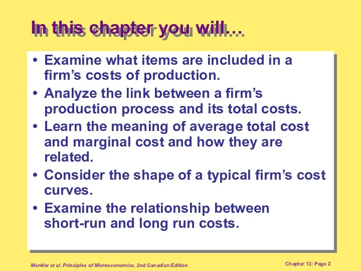 Mankiw et al. Principles of Microeconomics, 2nd Canadian Edition Chapter