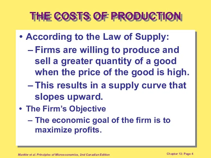 Mankiw et al. Principles of Microeconomics, 2nd Canadian Edition Chapter