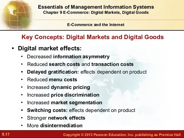 Key Concepts: Digital Markets and Digital Goods E-Commerce and the Internet Digital market