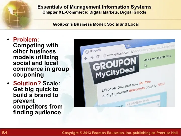 Groupon’s Business Model: Social and Local Problem: Competing with other business models utilizing