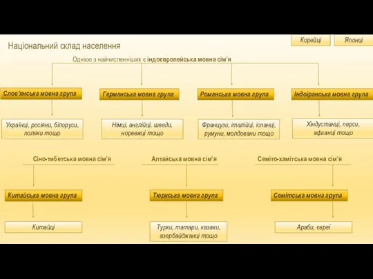 Національний склад населення Однією з найчисленніших є індоєвропейська мовна сім’я