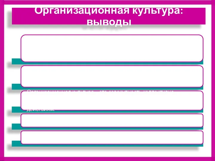 Организационная культура: выводы