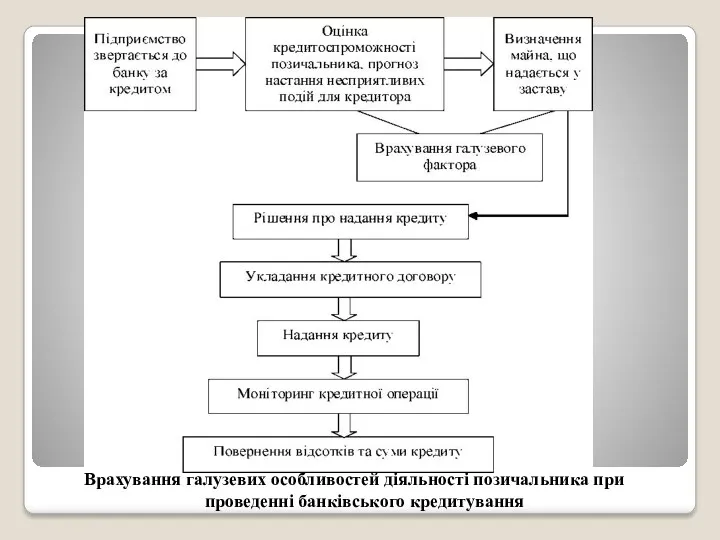 Врахування галузевих особливостей діяльності позичальника при проведенні банківського кредитування