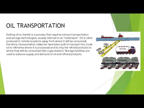OIL TRANSPORTATION Getting oil to market is a process that