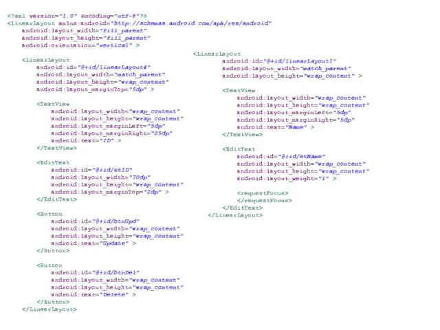 android:layout_width="fill_parent" android:layout_height="fill_parent" android:orientation="vertical" > android:id="@+id/linearLayout4" android:layout_width="match_parent" android:layout_height="wrap_content" android:layout_marginTop="5dp" > android:layout_width="wrap_content"