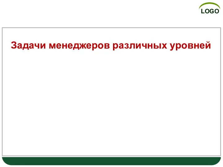 Задачи менеджеров различных уровней