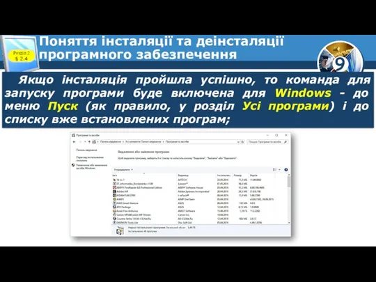 Поняття інсталяції та деінсталяції програмного забезпечення Розділ 2 § 2.4