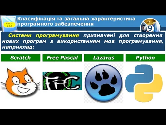 Класифікація та загальна характеристика програмного забезпечення Розділ 2 § 2.4