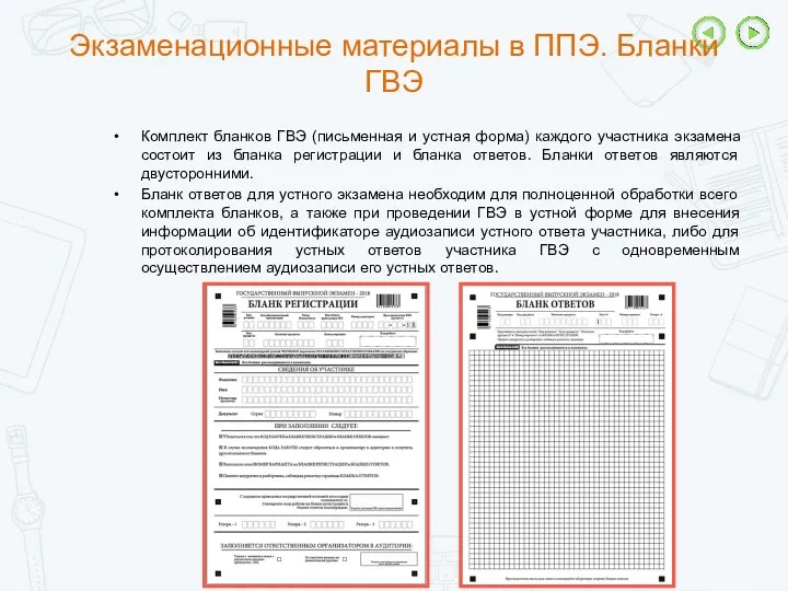 Экзаменационные материалы в ППЭ. Бланки ГВЭ Комплект бланков ГВЭ (письменная